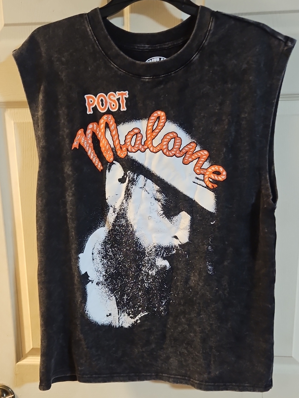 Post Malone Men's Washed Sleeveless Cotton Muscle Tank: BLACK: NWT: SIZE M